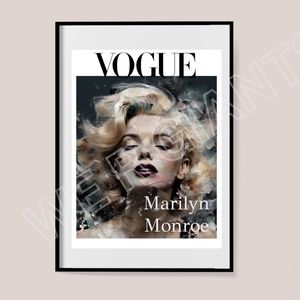 Vogue Magazine Marilyn Monroe Wall art, preppy art print, retro element 11X14